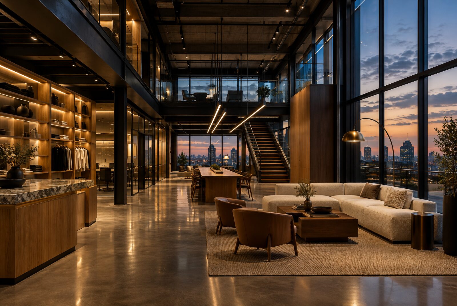 Completed commercial interior fit-out
